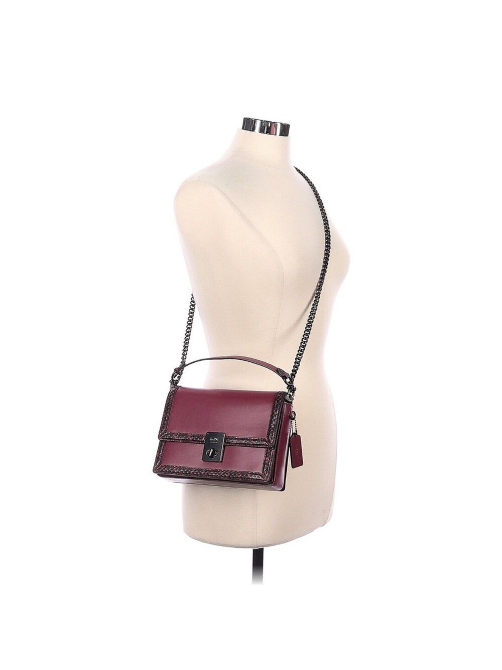 Coach Hutton Shoulder Bag With Snakeskin Detail